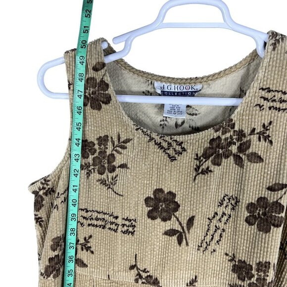 J G Hook Collection 14 Floral Corduroy Jacket Sleeveless Maxi Dress Set Retro - Picture 10 of 16